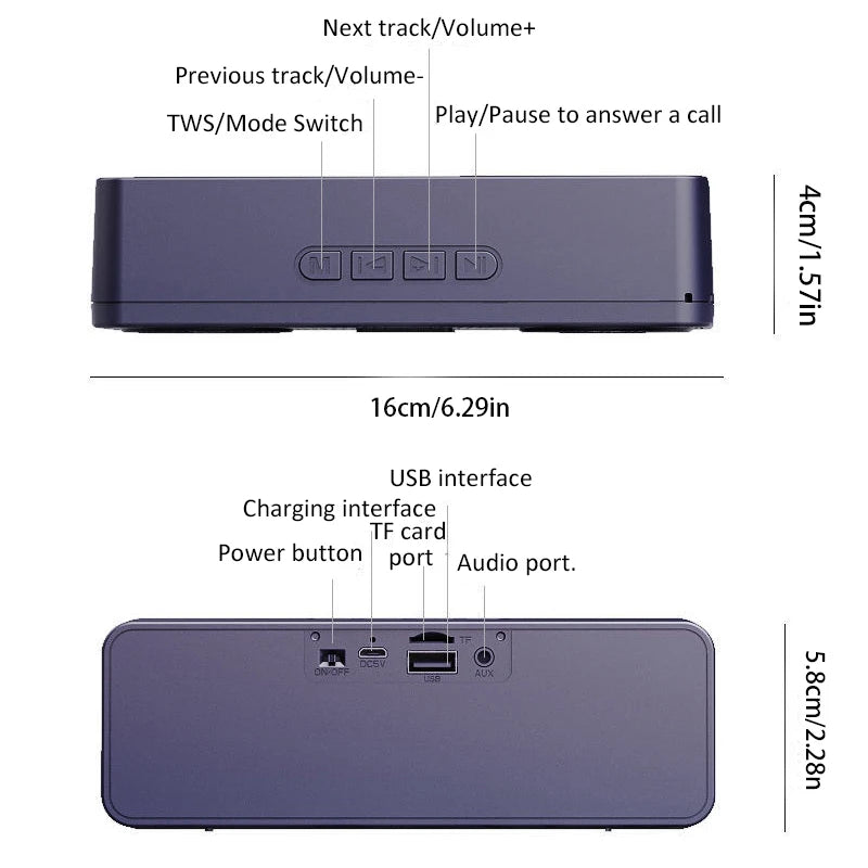 S18 Wireless Creative Bluetooth Smart Speaker - Portable Subwoofer for Mobile Phone Audio, Computer, and Outdoor Use