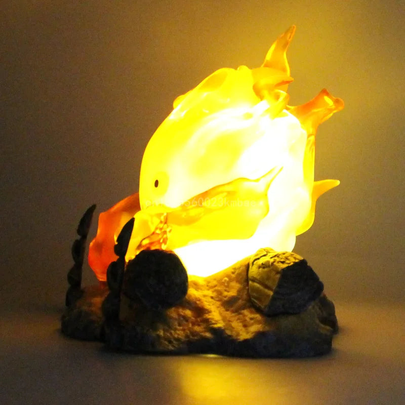 Calcifer 12cm PVC Figure – Kawaii Action Figurine with Light, Desktop Decoration & Kids Birthday Gift