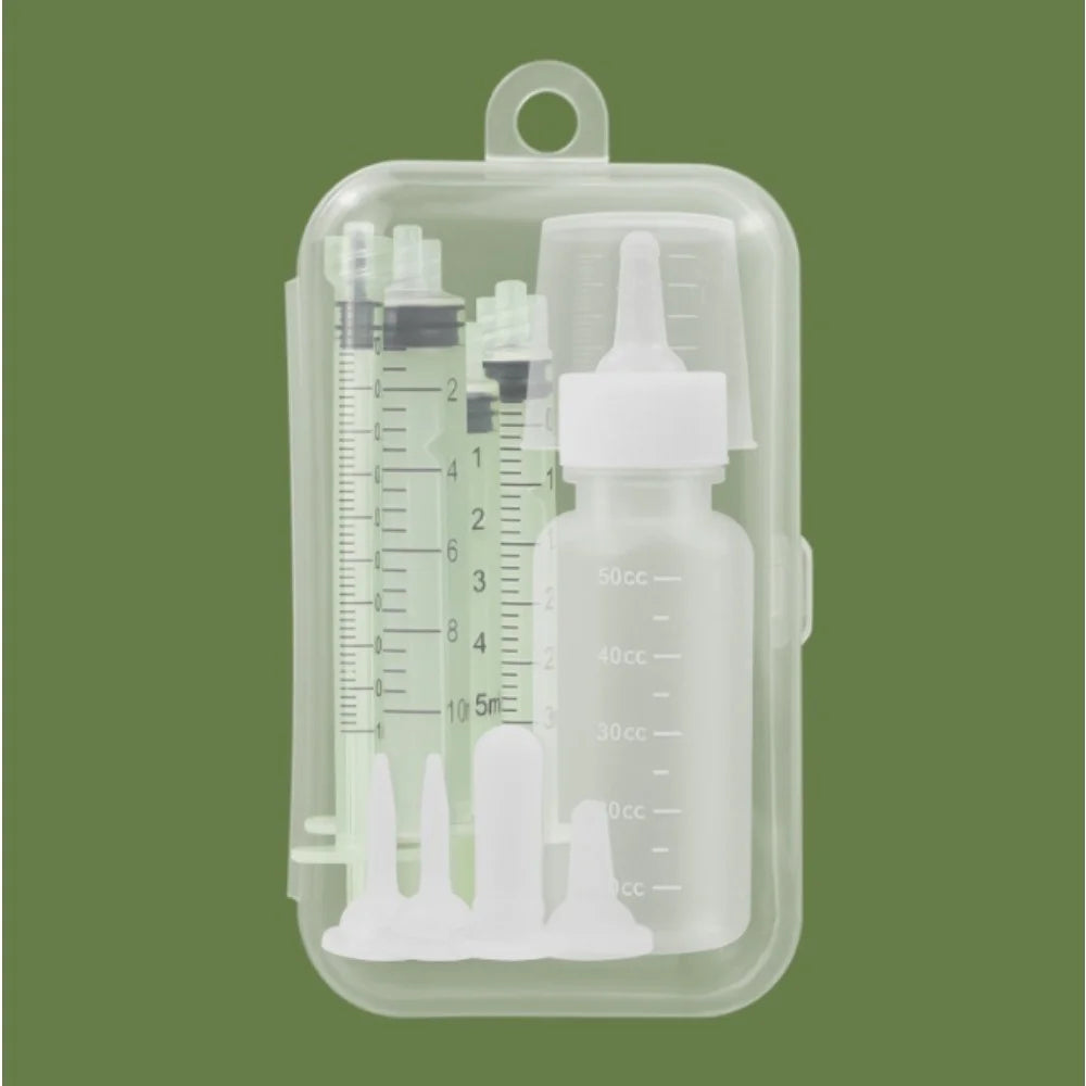 Pet Feeding Device Set - Bottle and Syringe Kit for Newborn Kittens, Puppies, and Pet Medication Feeding