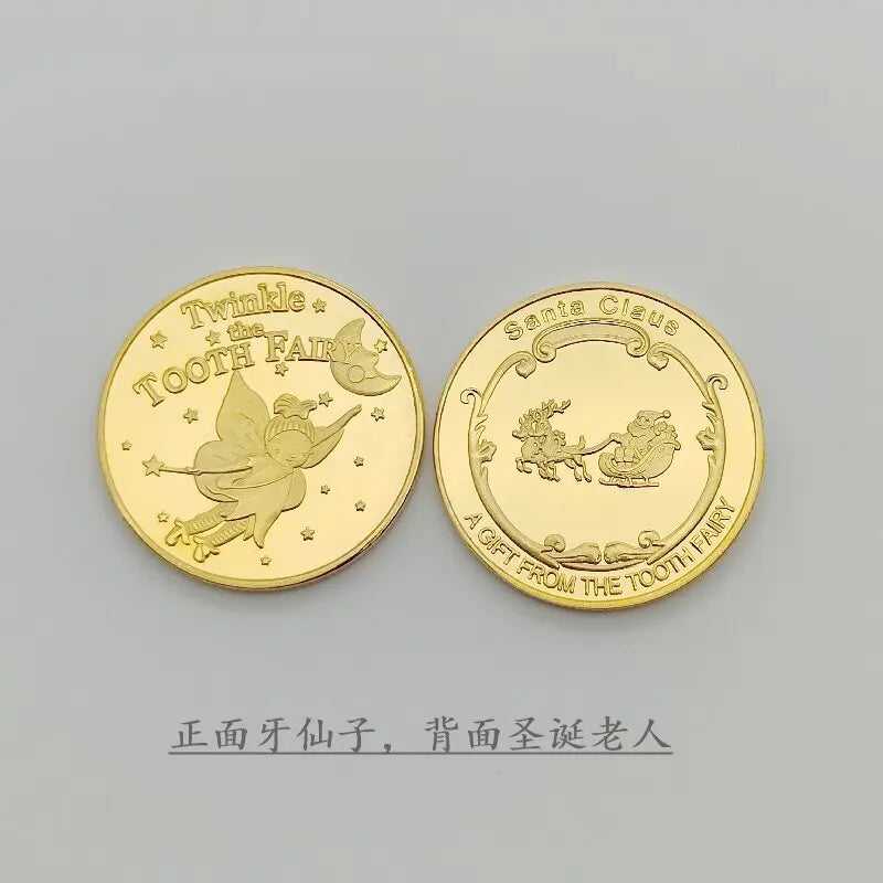 Tooth Fairy Gold Plated Commemorative Coin – Metal Keepsake Gift for Kids Tooth Collection