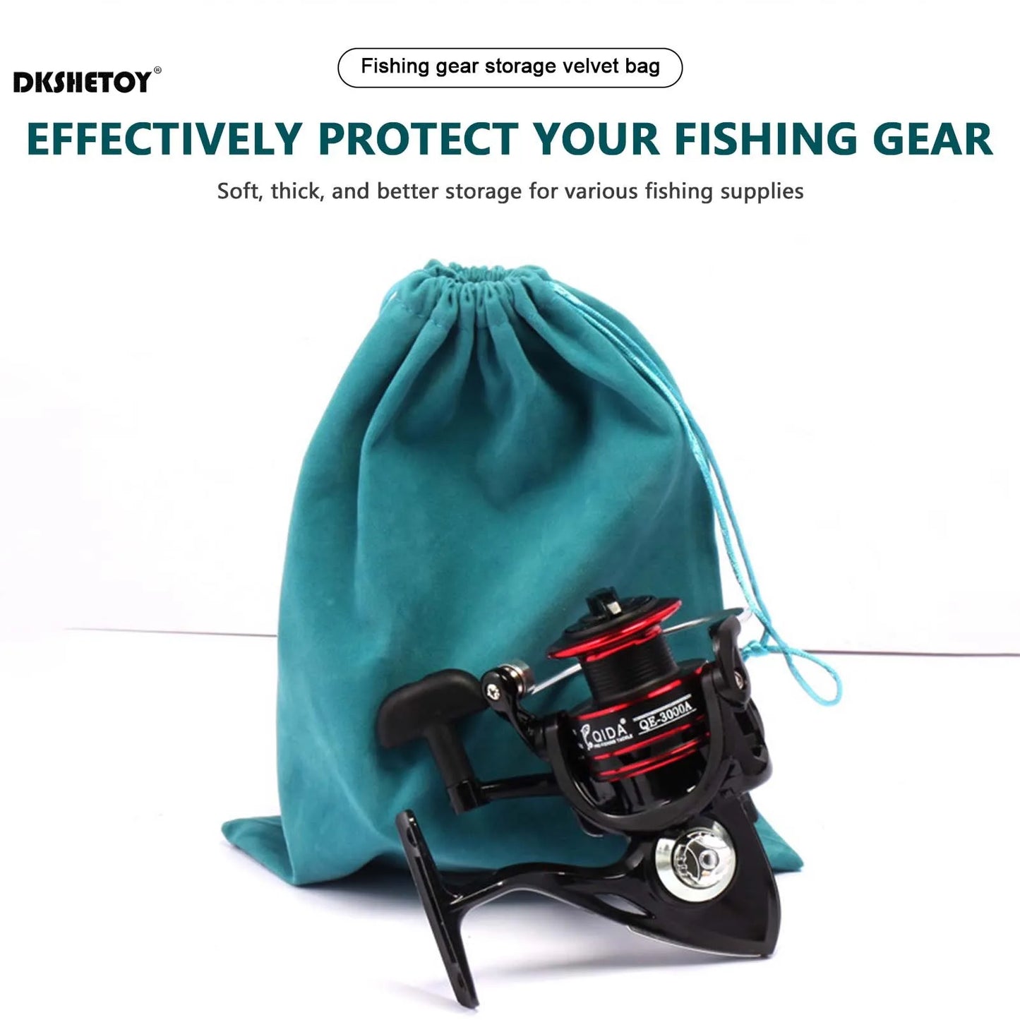 Universal Fishing Tackle Storage Bag – Durable Soft Flocking Outdoor Camping Bag