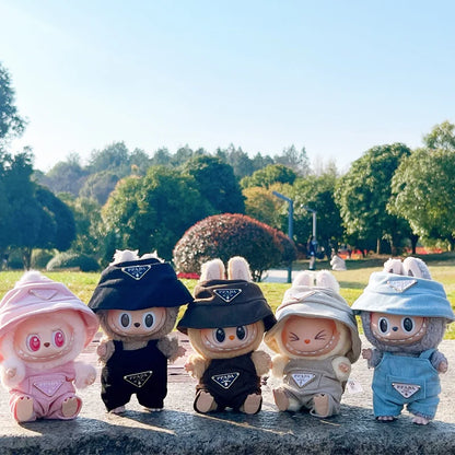 New Corduroy Doll Clothing Set for 17cm Labubu – Hat, Clothes & Shoes | DIY Accessories & Party Toy Gifts
