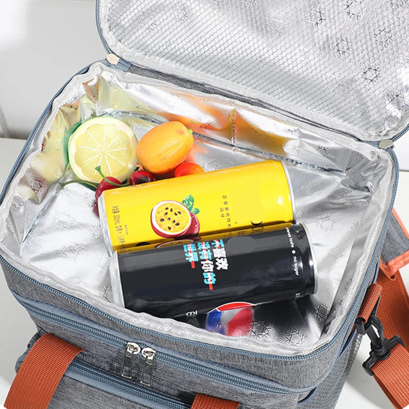 Double Layer Lunch Bag – Large Capacity Thermal Insulated Leakproof Cooler Tote for Work, School & Picnic