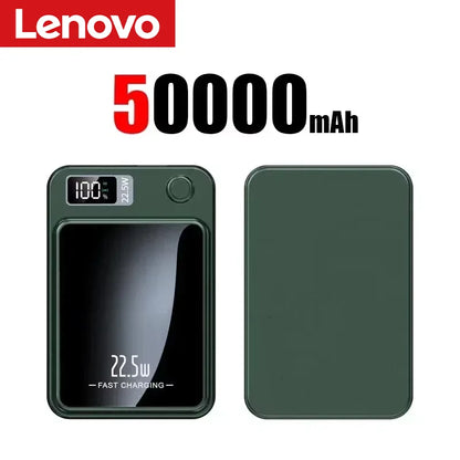 Lenovo 500000mAh Magnetic Power Bank - 22.5W Fast Charging Portable Battery Pack for iPhone & Samsung