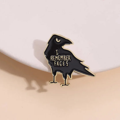 Black Raven Alloy Enamel Pin – Animal Metal Brooch for Clothes, Lapel & Accessories