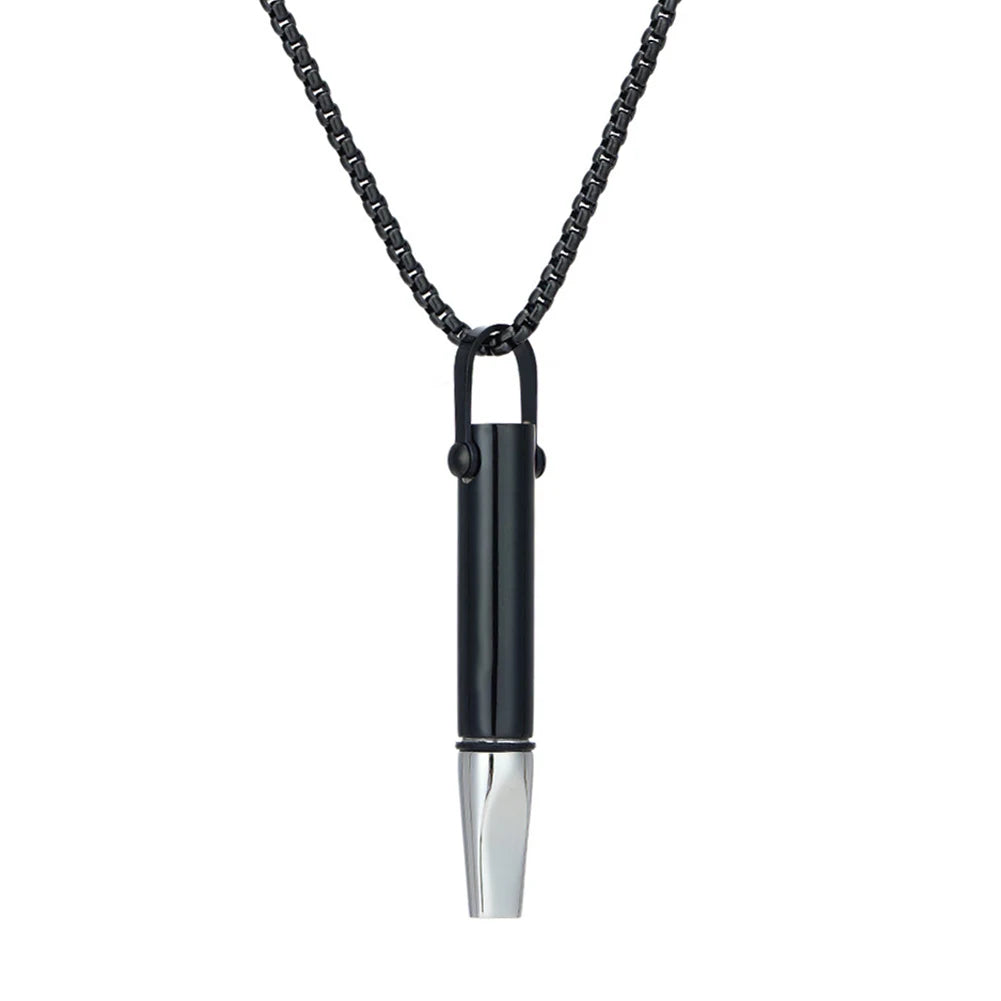 Quit Smoking Meditation Pendant Necklace – Titanium Steel Unisex Anti-Smoking Necklace with Filter Cotton