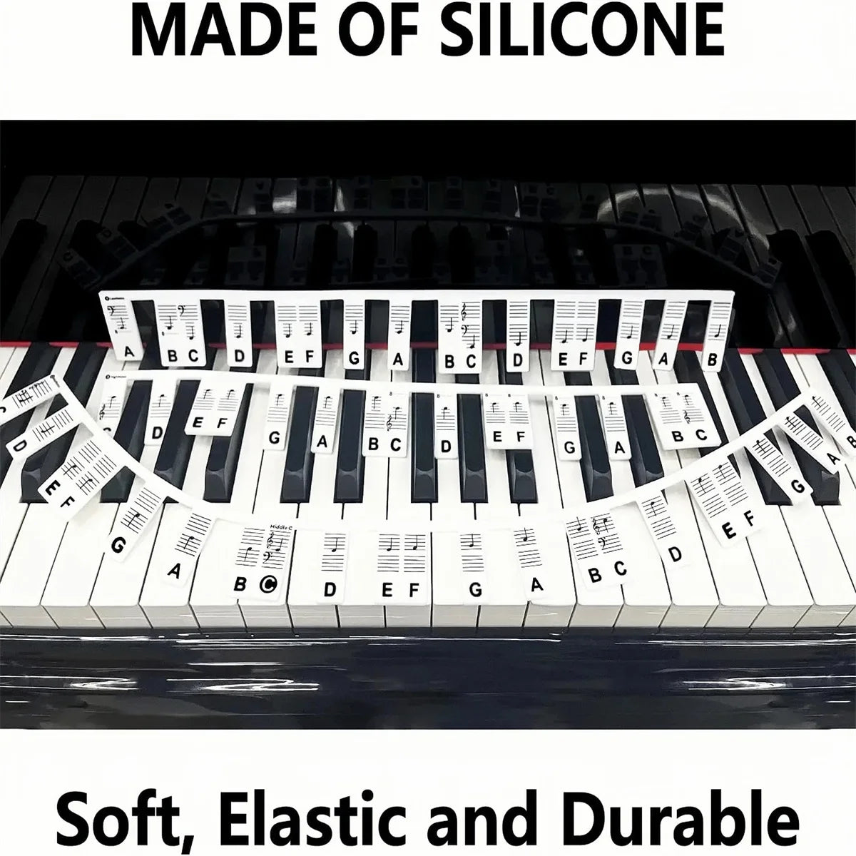 Miwayer Removable Piano Keyboard Stickers – Note Labels for 88/61 Keys, Learning Guide for Beginners