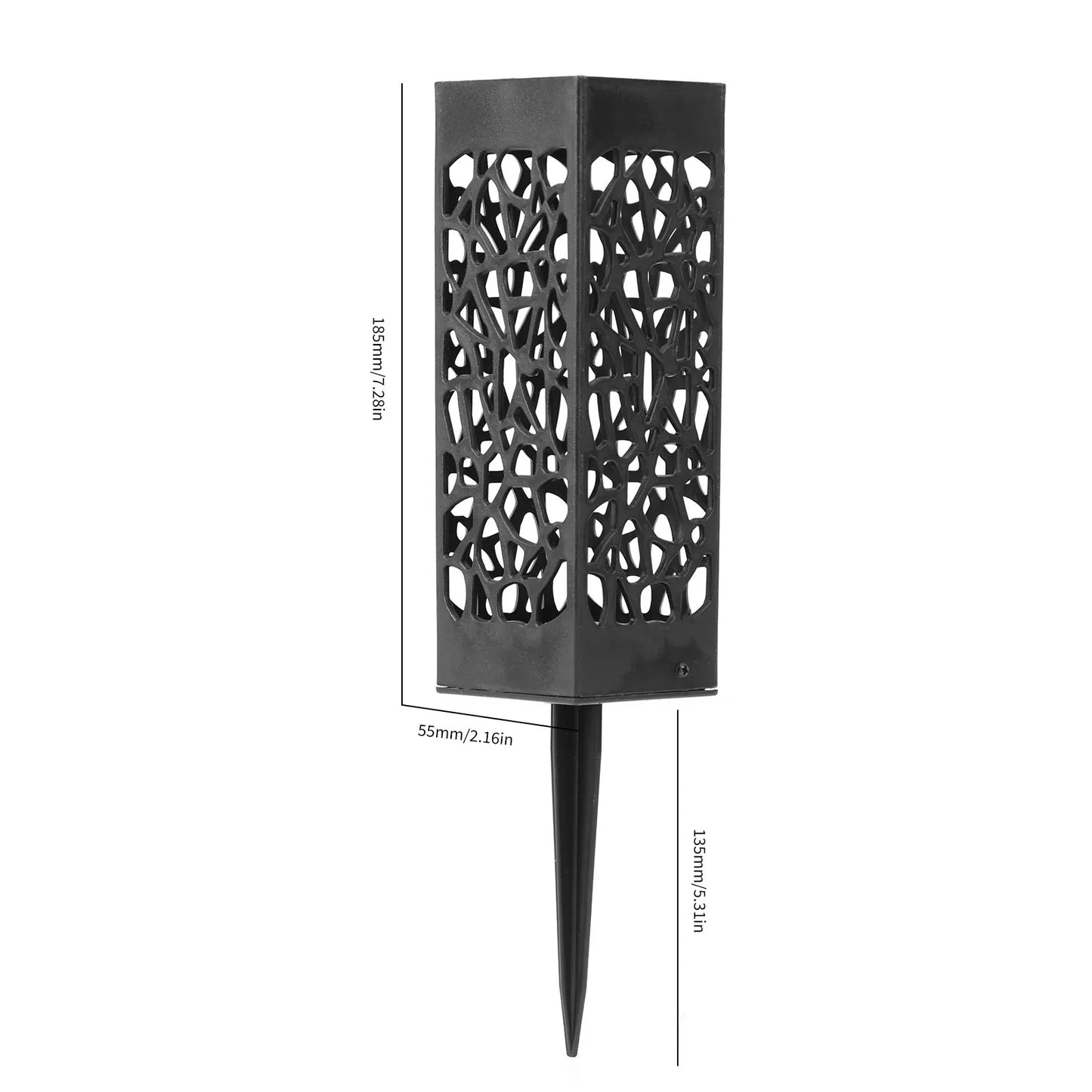 1/2/4PCS Cemetery Vase Decorations – Black Plastic Hollow Flower Holder with Long Spike, 7.28x2.17x2.17 Inch for Grave Markers