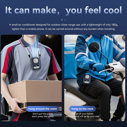 Ultra-Thin Portable Waist Clip Fan 4000mAh – 5-Speed 10500RPM Neck & Waist Wearable Fan with LED Display & 12H Runtime Lanyard Cooling Fan