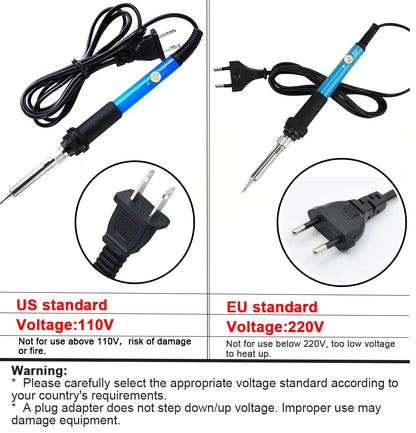 60W Adjustable Temperature Electric Soldering Iron – Precision Welding & Repair Tool (Check Local Voltage)