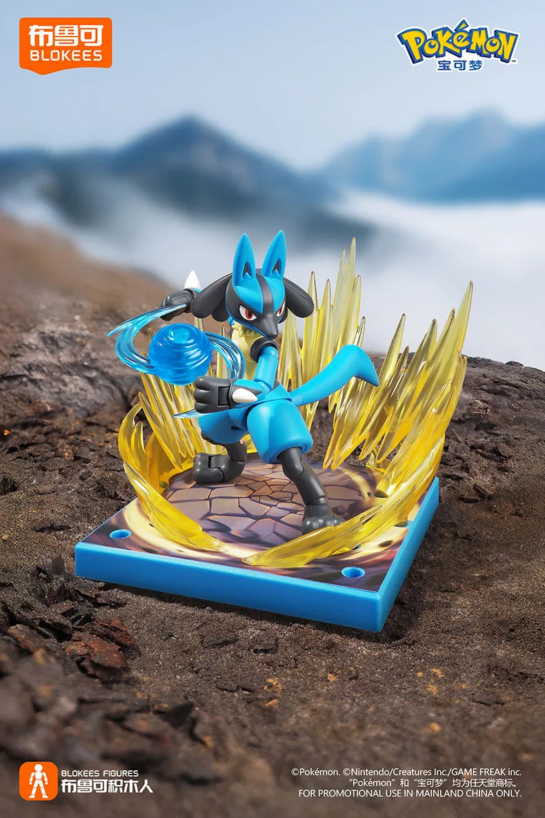 Original Blokees Pokemon Action Figures – Snorlax, Lucario, Cinderace & Scyther Anime Toys Gift