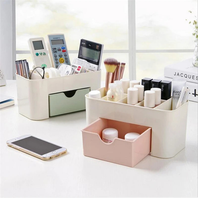 Multifunctional Nail & Cosmetic Storage Box - Cotton Swab, Accessories & Jewelry Organizer for Desktop