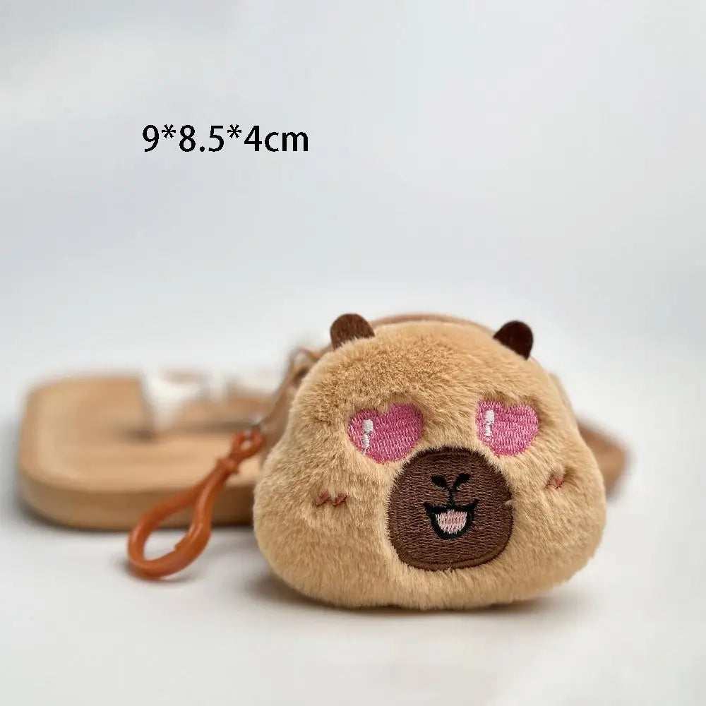 Creative Capybara Anime Plush Coin Purse – Kawaii Mini Round Cartoon Bag Pendant