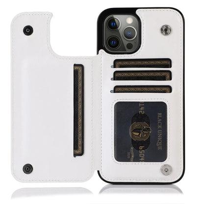 Luxury PU Leather Wallet Case - Kickstand Card Holder Cover with Slots for iPhone 15 14 13 12 11 Pro Max SE X XR XS Max 8 7 6 Plus
