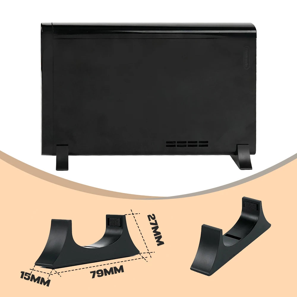 2PCS Horizontal ABS Stand for Wii U Console – Cooling Base Holder with Silicone Pads, Space-Saving Bracket Rack