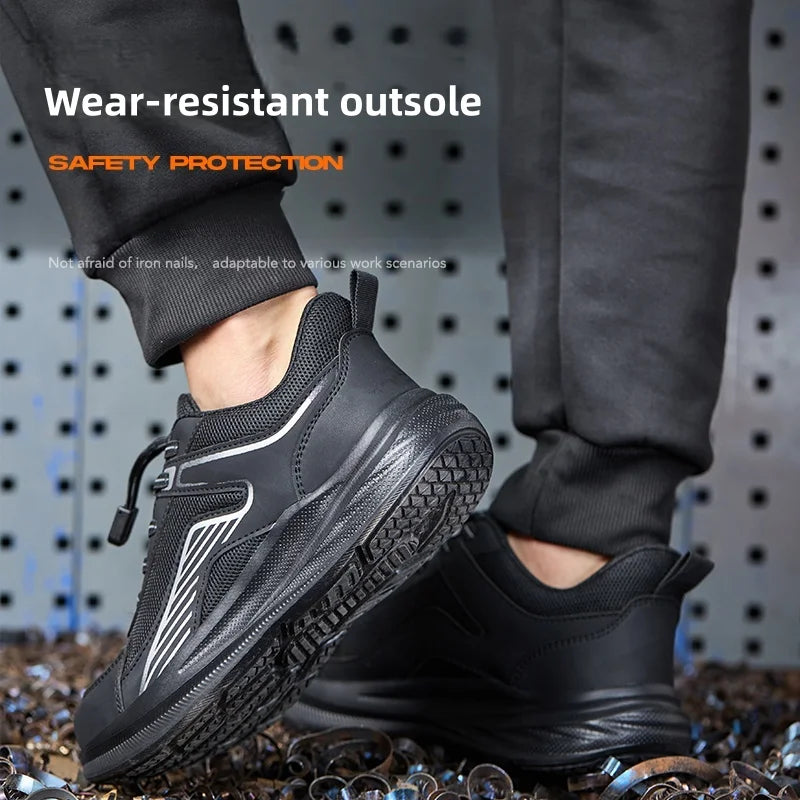 Wide Toe Safety Shoes – Unisex Breathable Steel Toe Work Sneakers with Lightweight Protective Design