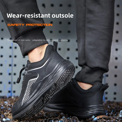Wide Toe Safety Shoes – Unisex Breathable Steel Toe Work Sneakers with Lightweight Protective Design