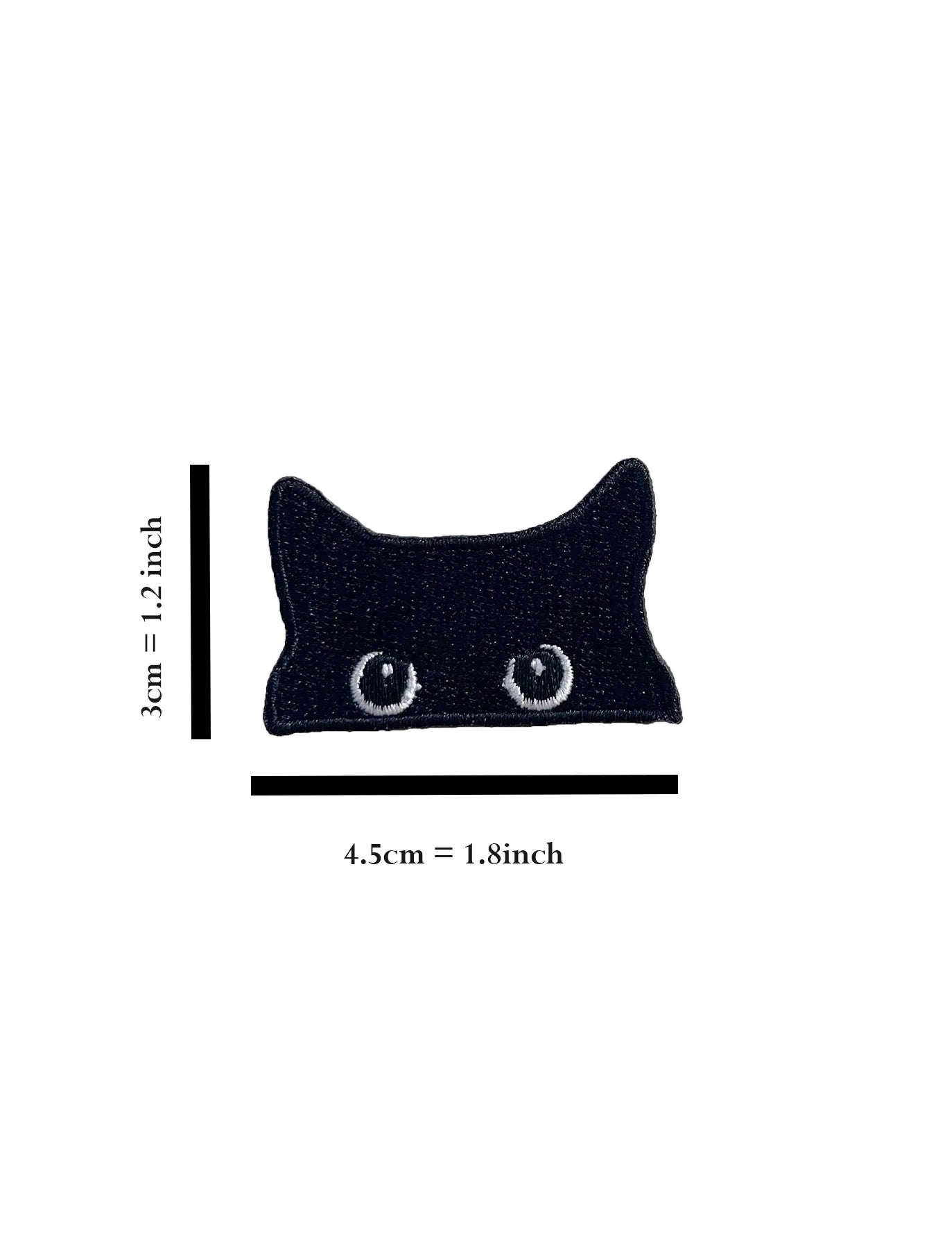 2PCS Embroidered Black Cat Iron-On Patch – Cute Design for Clothing, Jeans & Jacket Decoration