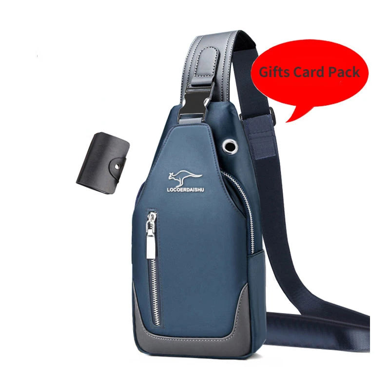 Men's Waterproof Oxford Chest Bag – Korean Style Casual Sport Crossbody Shoulder Messenger Bag