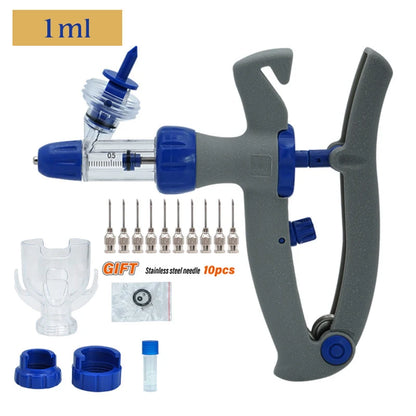 Automatic Veterinary Syringe 1ml/2ml/5ml — Adjustable Continuous Injection for Livestock, Pigs, Cattle, Sheep