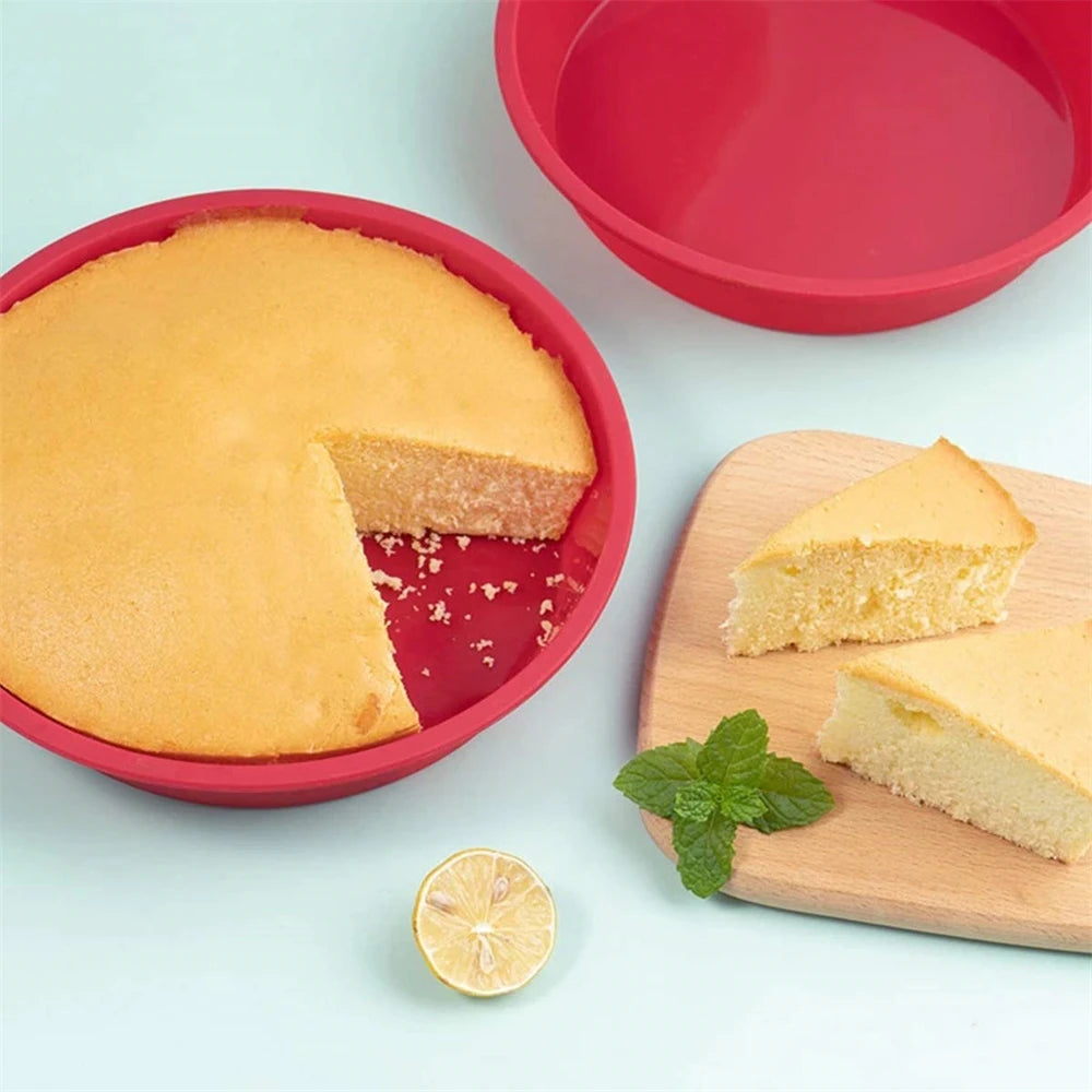Silicone Cake Mold Tray Pans | Round Baking Mold | Nonstick Reusable Baking Tools | 4/6/8inch Kitchen Cake Pans