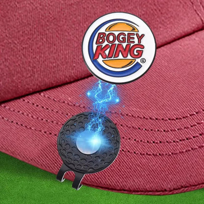 Bogey Ball King Golf Hat Clips – Magnetic Golf Ball Marker, Trendy Cap Clip Jewelry Gift for Golf Lovers