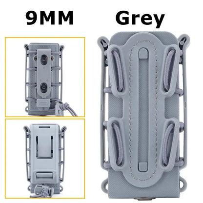 5.56mm & 7.62mm Tactical Fast Mag Pouch - MOLLE Belt Clip Soft Shell Rifle & 9mm Magazine Carrier
