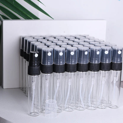50-Pack 5ml Mini Glass Perfume Spray Bottles – Transparent High-Quality Portable Travel Sub-Bottles