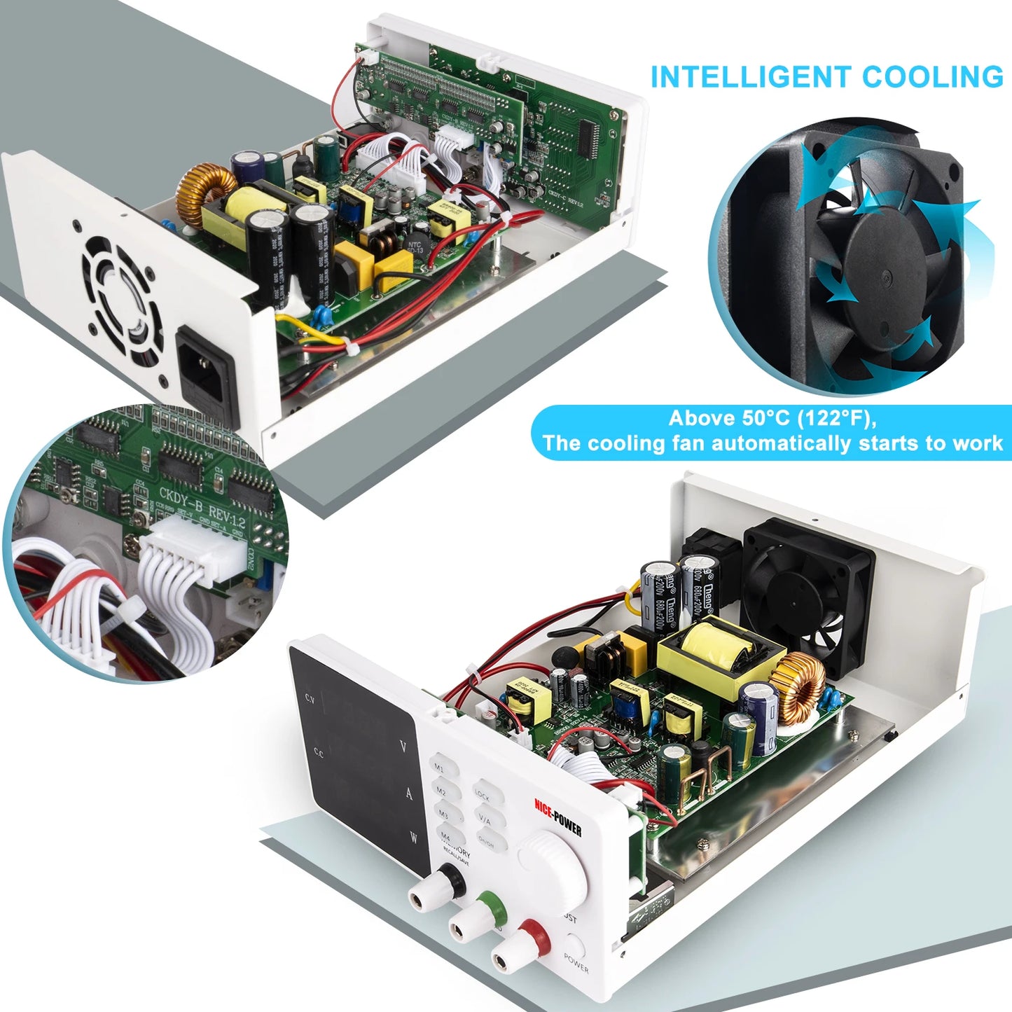 DC Programmable Power Supply — 30V 10A / 60V 5A / 120V Adjustable Laboratory Bench Source with 4-Set Memory Storage Functions
