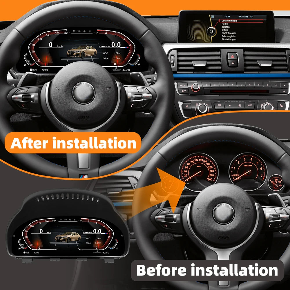 BMW Digital Gauge Cluster - Speedometer Dashboard Display for 5 6 7 Series X3 X4 X5 X6 F01 F07 F10 F15 F16 F18 F25 F26