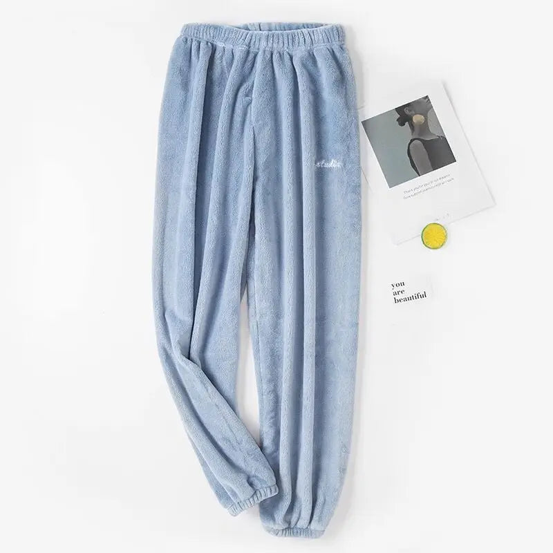 Autumn Women's 2 Piece Warm Velvet Pajama Set – Ribbed Fleece Pullover & Pants, Casual Loungewear (2023)