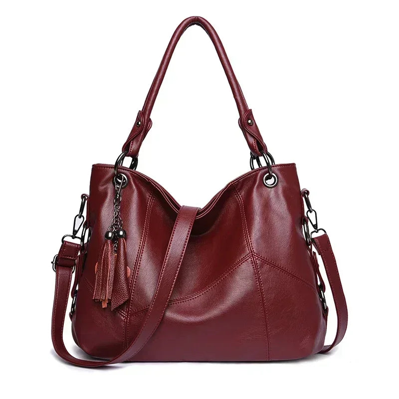 Luxury Women’s Leather Casual Tote Bag – High Quality Large Shoulder & Crossbody Handbag