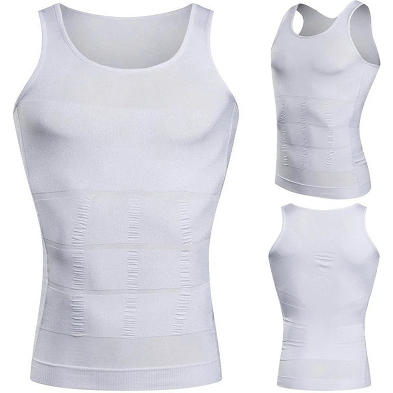 Men’s Slimming Shapewear Corset Vest — Compression Tummy Control Waist Cincher Sports Shirt