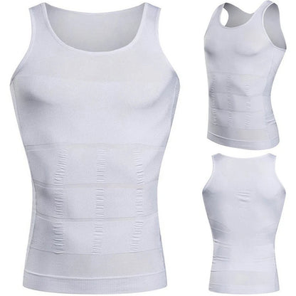 Men’s Slimming Shapewear Corset Vest — Compression Tummy Control Waist Cincher Sports Shirt