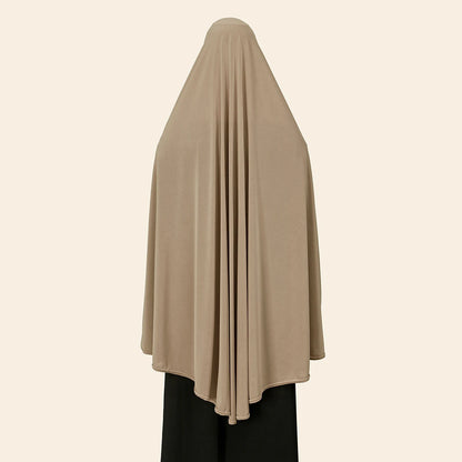 Women’s Full Cover Muslim Abaya – Solid Color Cotton Hemp Inner Hijab & Long Shawl Ramadan Prayer Dress