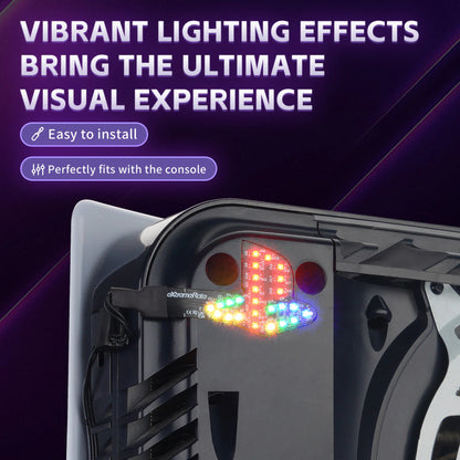 eXtremeRate RGB LED Kit for PS5 (CFI-1 Series) – Rainbow Logo with 40 Effects for Disc & Digital Edition Console