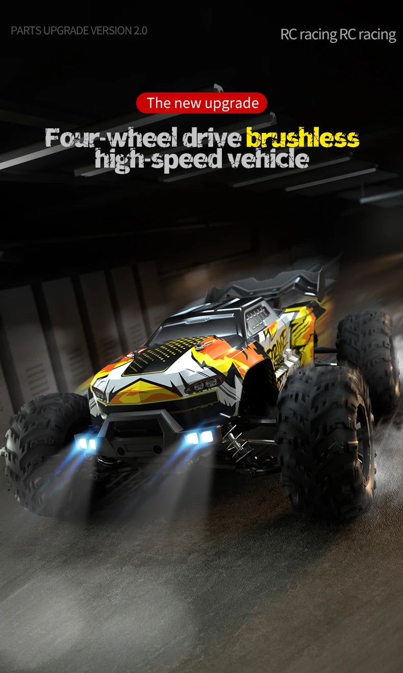 1:16 4WD RC Car – 70KM/H High-Speed Drift Monster Truck with LED, Remote Control, 4x4 for Kids, WLtoys 144001