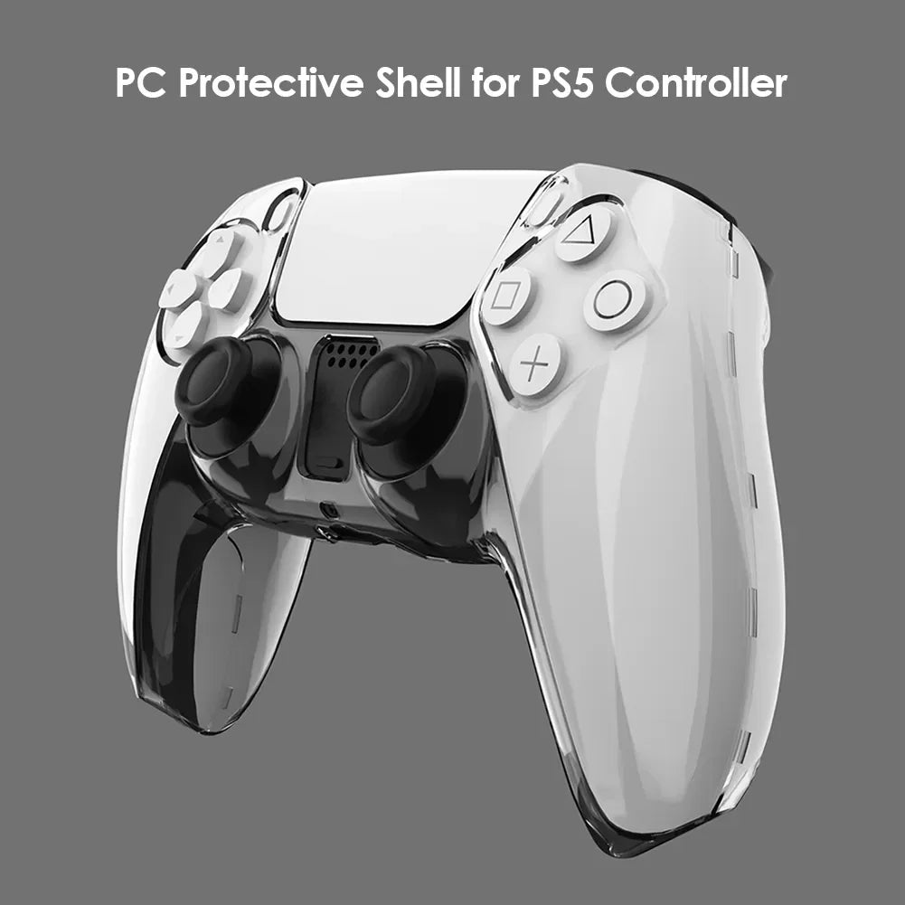 PS5 DualSense Controller Clear PC Cover - Ultra Slim Transparent Protector Case for Sony PlayStation5 Gamepad Accessories