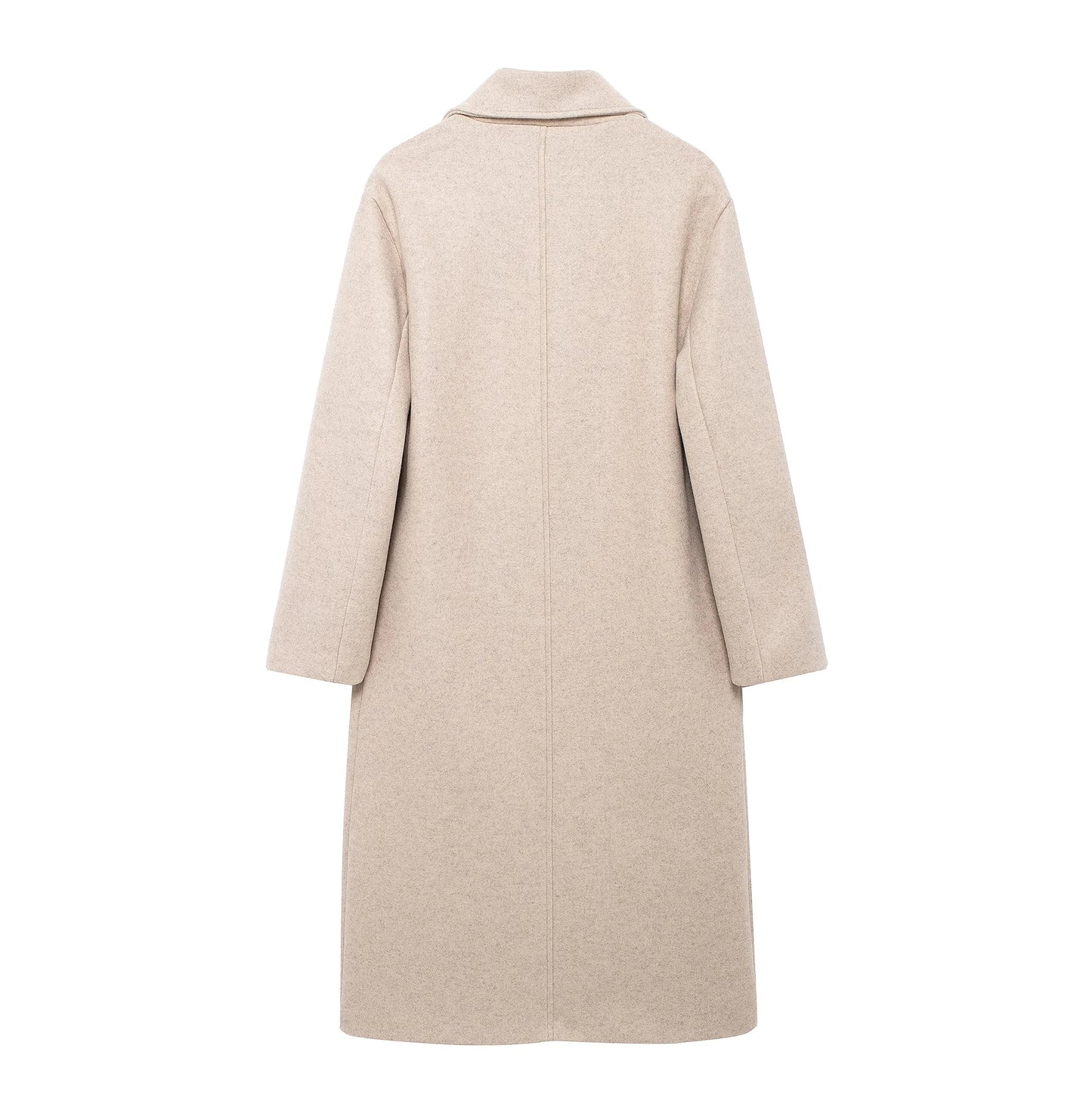 TRAFZA 2024 Women’s Autumn Loose Coat – Lapel Double-Breasted Long Sleeve Trench Jacket, Winter Warm Vintage Outerwear