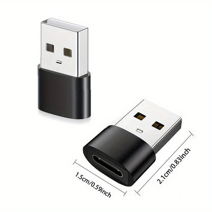 USB-C to USB Adapter – Type-C Male to Female Converter for Phones, PCs, and Laptops, 1/2/5pcs Pack