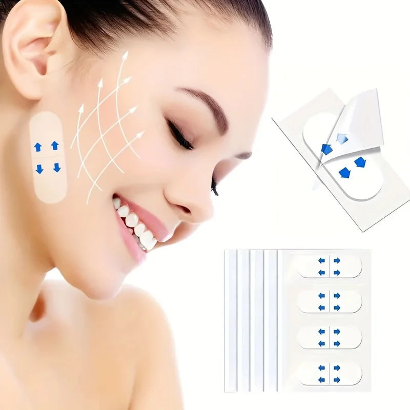 200-Piece Invisible Face Lifting Stickers – Transparent V-Shape Patches for Facial Contouring and Wrinkle Coverage