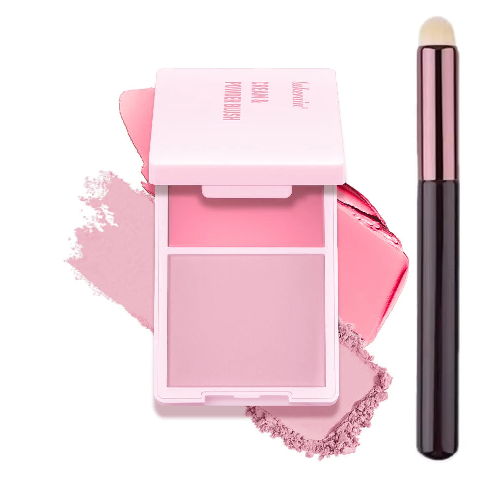 Juvia’s Blush Cream Powder Makeup - High Pigment Matte Rose Blush Duo with Long-Lasting Natural Finish Cosmetics