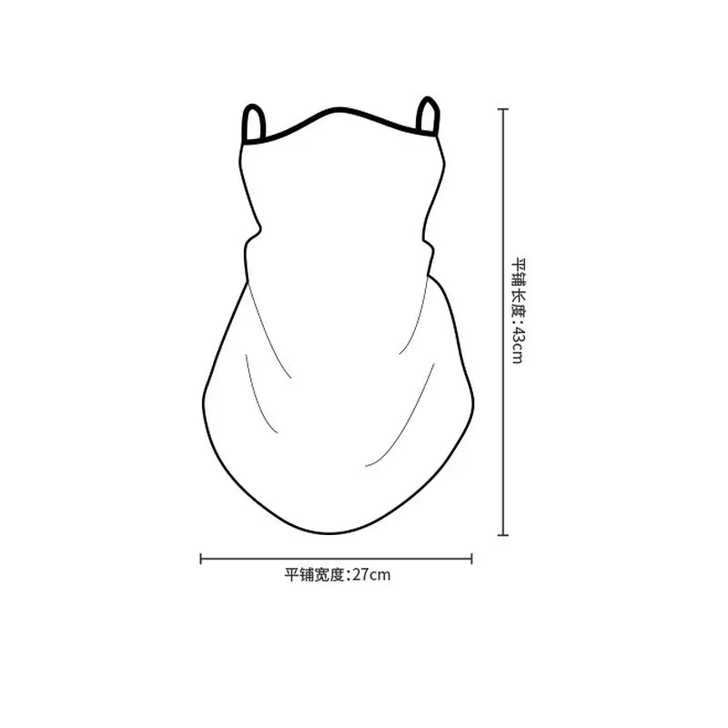 Outdoor Windproof Face Mask Scarf – Grid Earloops Neck Protection Cover for Men and Women, Anti-UV for Motorcycle Riding and Cycling