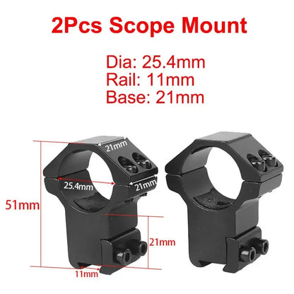 Hunting Rifle Scope Mount Ring – 25.4mm/30mm Tactical Scope & Flashlight Holder for 11mm/20mm Picatinny Rail