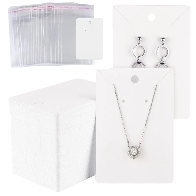 50pcs 6x9cm Blank Jewelry Display Cards – Necklace & Earring Holder Cards