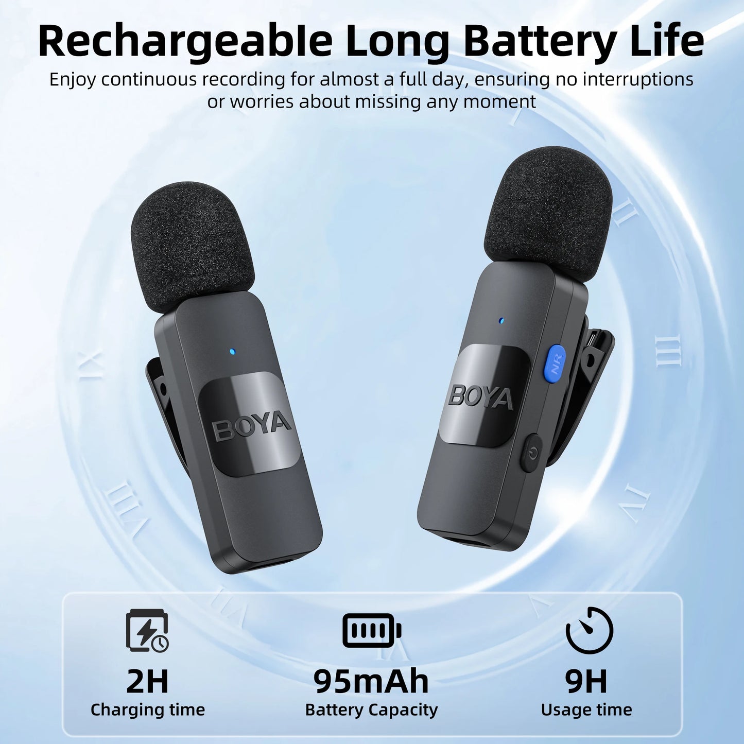BOYA BY-V Wireless Lavalier Microphone – Professional Mini Mic for iPhone, iPad, Android, Live Broadcast, Gaming, Recording & Vlog