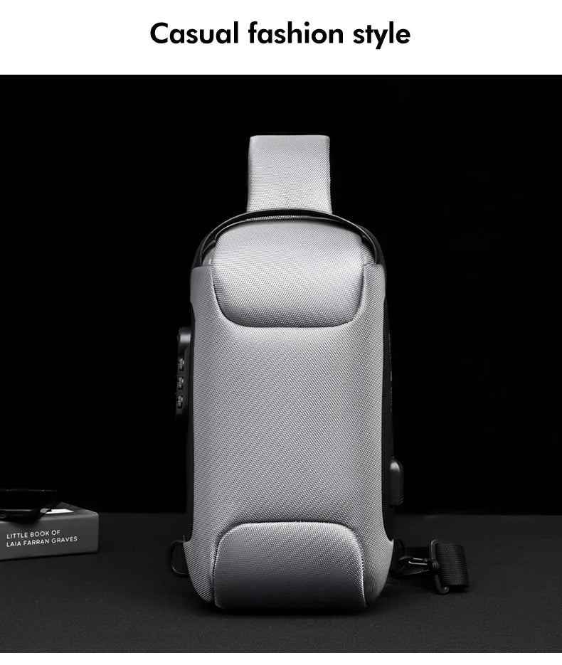 Designer Multifunction Anti-Theft USB Shoulder Bag – Travel Crossbody Messenger Sling Chest Bag for Men, Luxury Brand