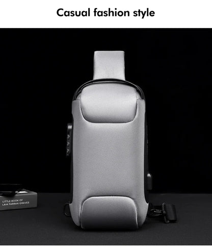 Designer Multifunction Anti-Theft USB Shoulder Bag – Travel Crossbody Messenger Sling Chest Bag for Men, Luxury Brand