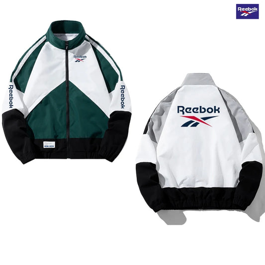 Reebok Patchwork Color Jacket - Men's Stand-Up Collar Multi-Zipper Spring & Autumn Casual Jacket