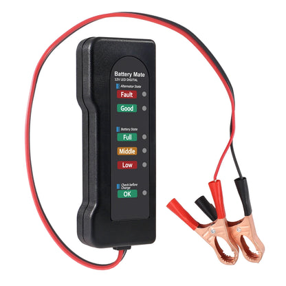 12V Car Battery & Alternator Tester - Automotive Charging System Analyzer for Battery Health & Voltage Checks